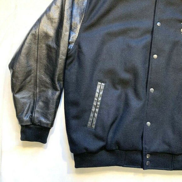 NEW Vintage Lee Sport Rams Wool Leather Bomber Varsity Jacket Insulated  Snap XL - Picture 7 of 11